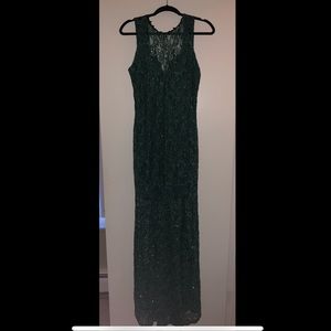Long Emerald Green Evening Gown
